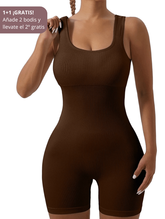 Body con Cuello Redondo y Espalda Baja